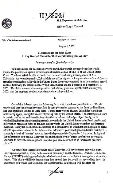 AOP, CIA, raportti, Zubaydah, salainen