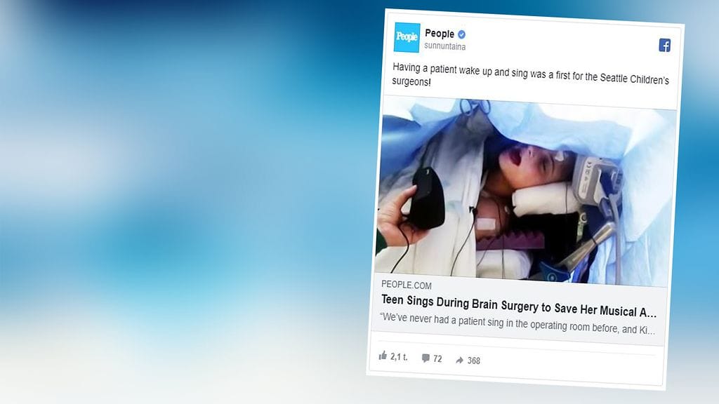 Kira herätettiin kesken leikkauksen, jotta lääkärit näkisivät, mitkä osat hänen aivoistaan ovat aktiivisia tämän laulaessa.