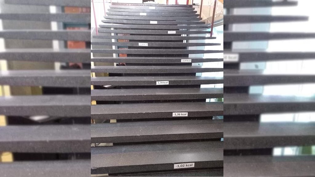 Heli Vapaakallio otti kuvan Etelä-Savon ammattiopiston Mikkelissä sijaitsevan kampuksen porrasmerkinnöistä, ja jakoi sen myöhemmin Facebookiin.