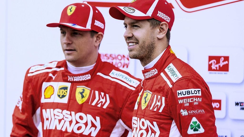 Kimi Räikkönen ja Sebastian Vettel.
