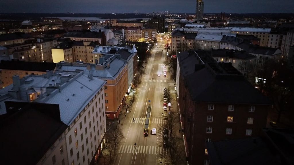 Ilmakuvaa Helsingin Kalliosta.