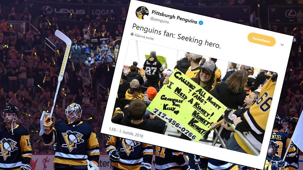 Pittsburgh-fani Kelly Sowatsky sai munuaisensiirron jääkiekon avustamana.