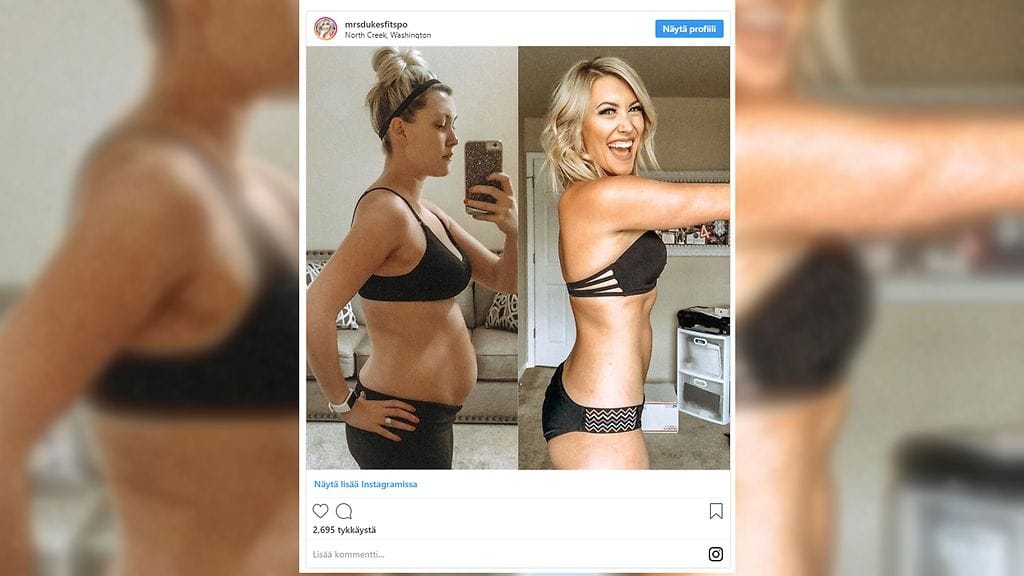 Jess Dukes on jakanut kuvia painonpudotustarinastaan myös Instagramiin @mrsdukesfitspo-tilileen, jolla on jo yli 56 000 seuraajaa.