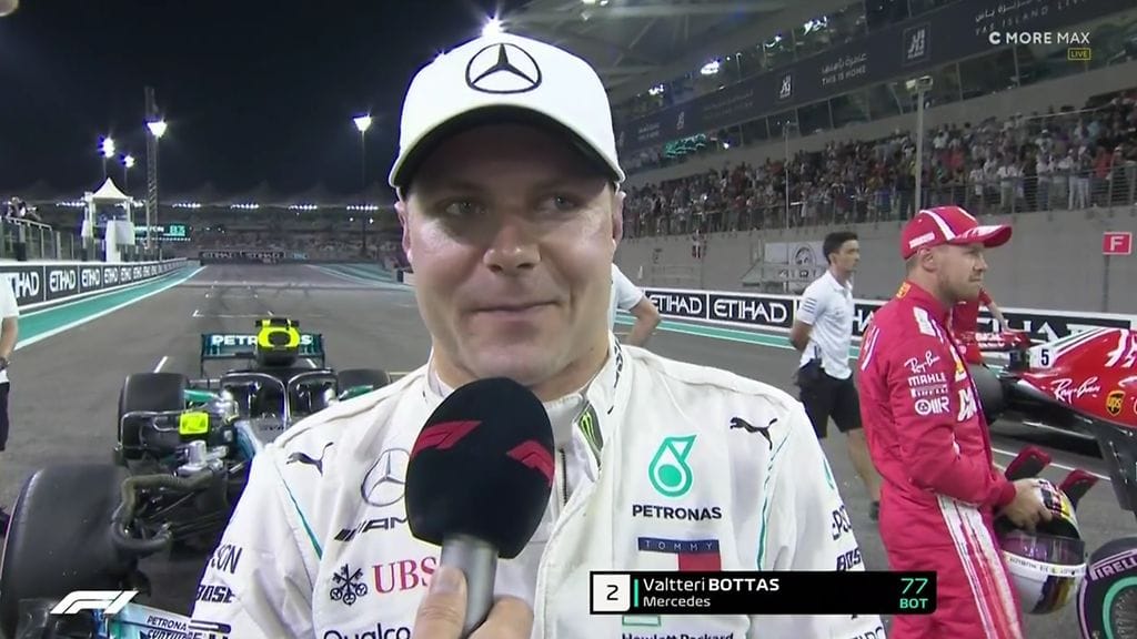 Valtteri Bottas oli toinen Abu Dhabin GP:n aika-ajoissa.