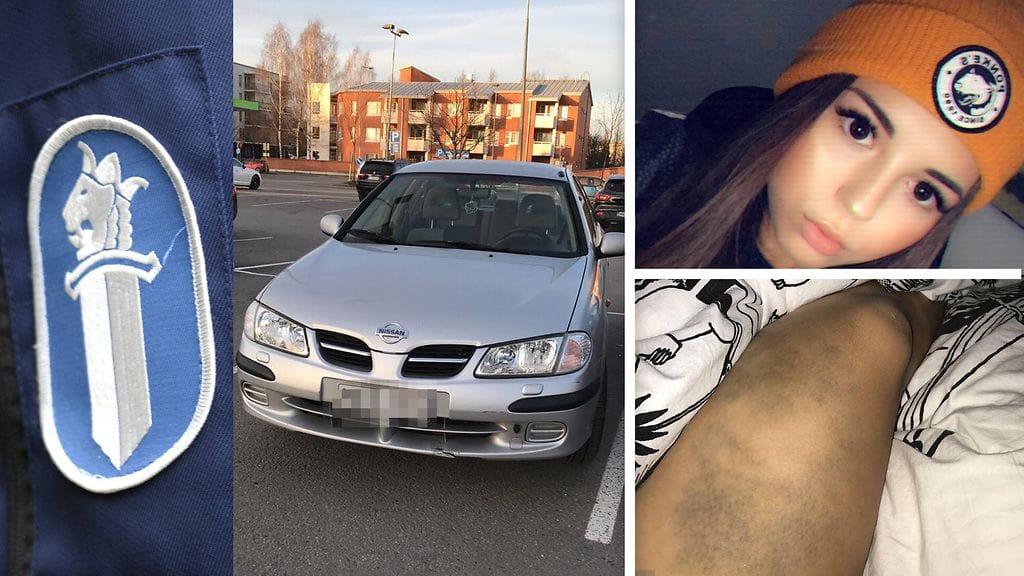 Jasmin ajoi onnettomuushetkellä poikaystävänsä veljeltä lainassa olevalla Nissan-merkkisellä autolla. Kuva on otettu ennen onnettomuutta.