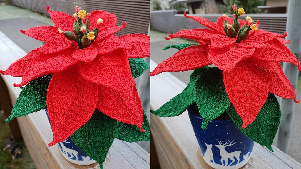 virkattu joulutähti iso