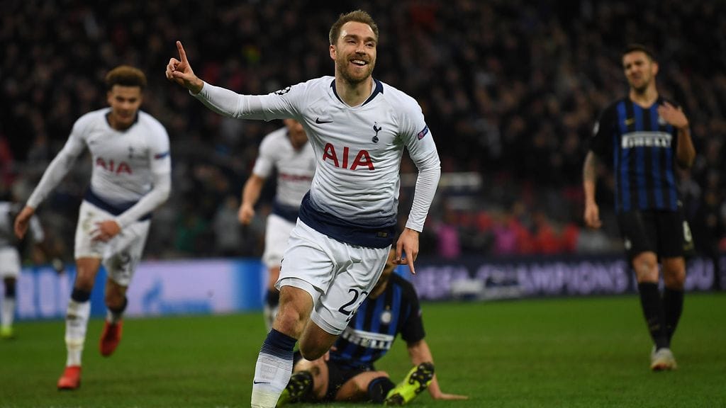 Christian Eriksen maalasi Tottenhamin 1–0-voittoon Interiä vastaan.