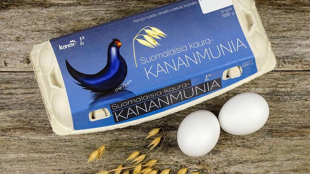 Kauraa syöneiden kanojen munia saat K-kaupoista ympäri Suomen.