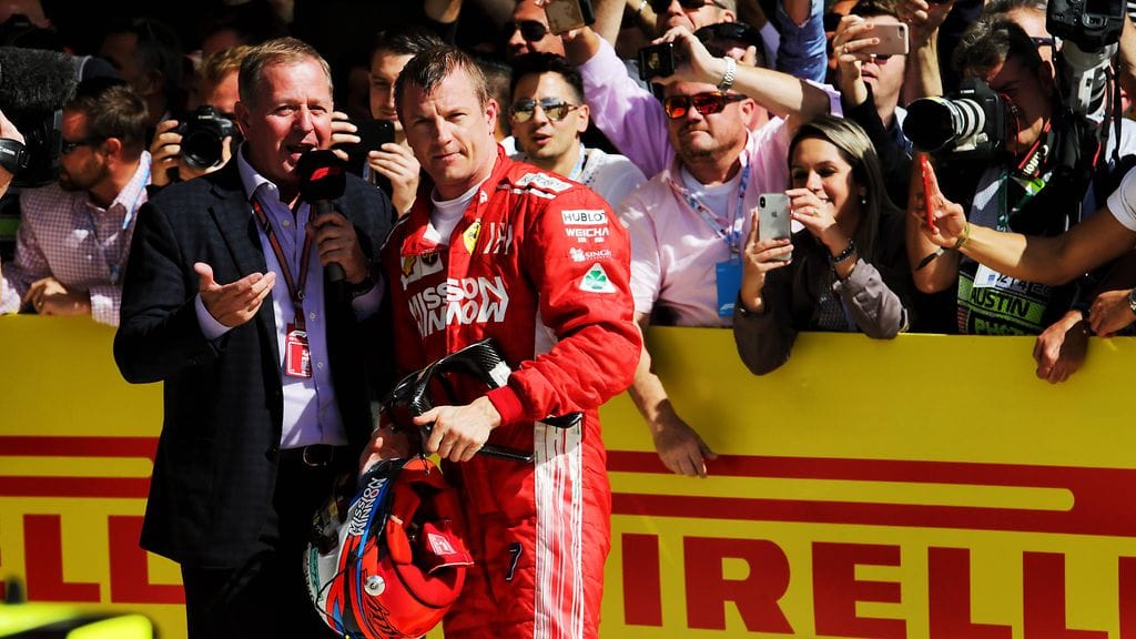 Martin Brundle (vas.) antoi kehuja Kimi Räikköselle.