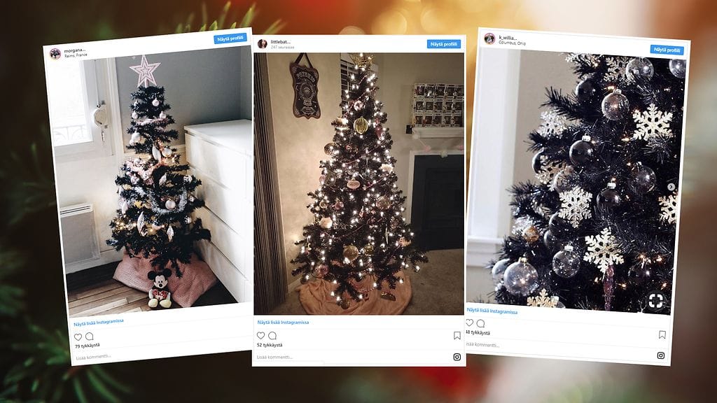 Instagramiin on jaettu jo yli 9 000 kuvaa merkinnällä #blackchristmastree.