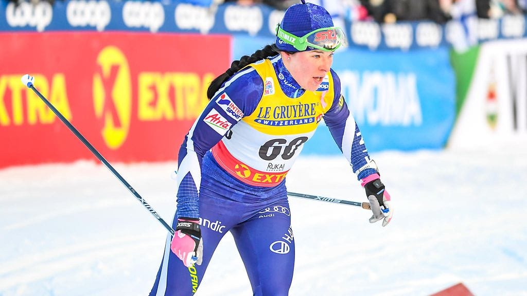 Krista Pärmäkoski Rukalla viikko sitten.