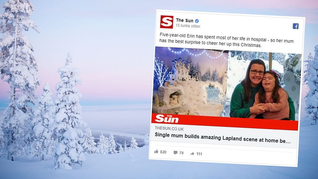 Luova äiti loihti tyttärelleen Lapista inspiraationsa saaneen talvikuvaelman.