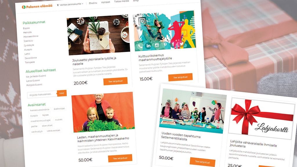 Uudesta verkkokaupasta voi ostaa elämyksiä vähävaraisille.