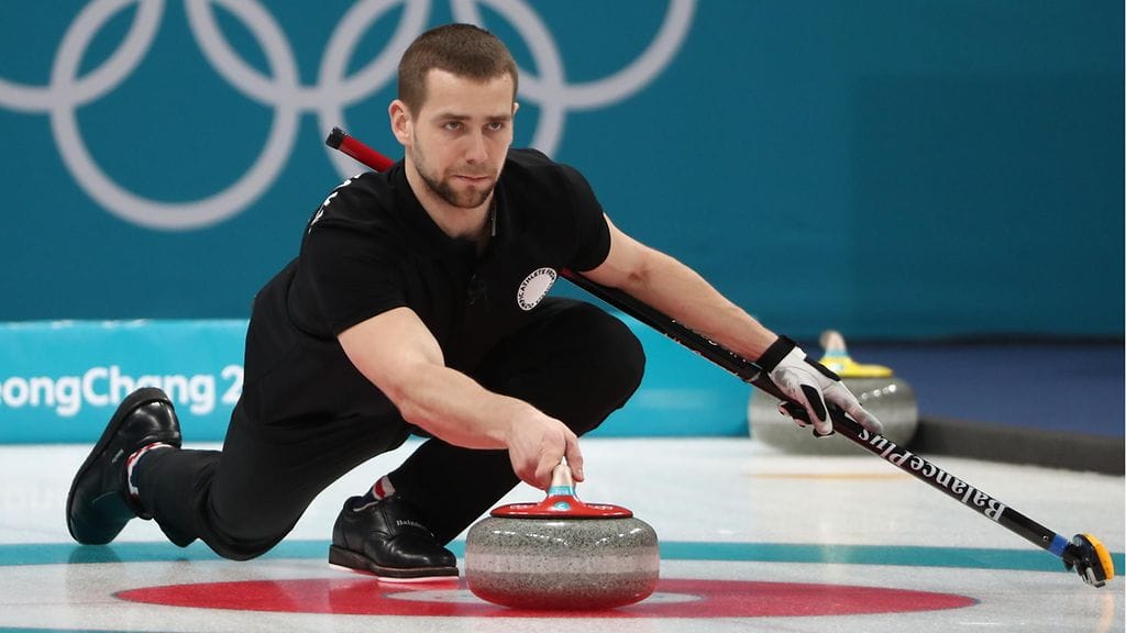 Aleksandr Krushelnitski Pyeongchangin olympiajäillä.