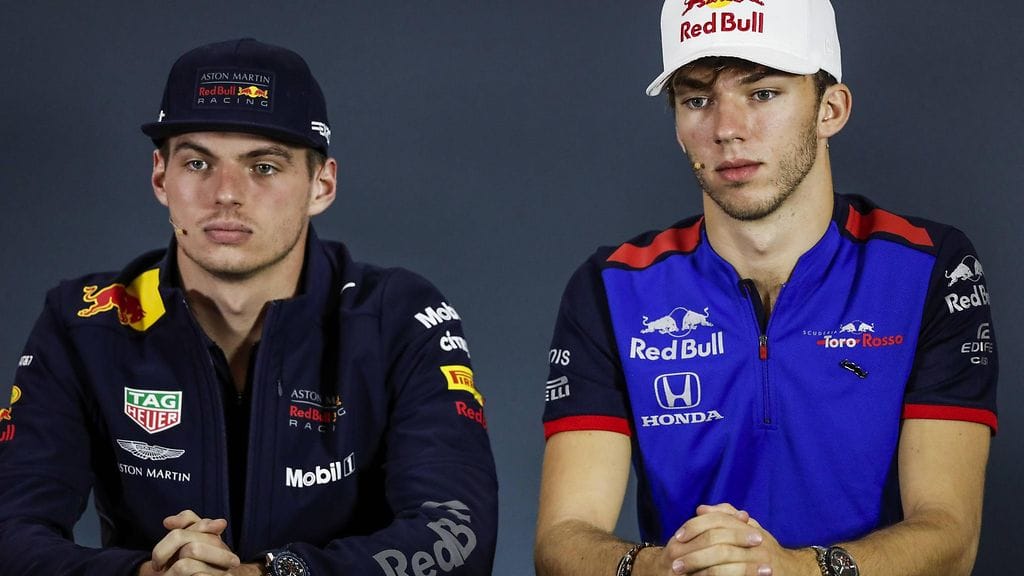 Max Verstappen ja Pierre Gasly.