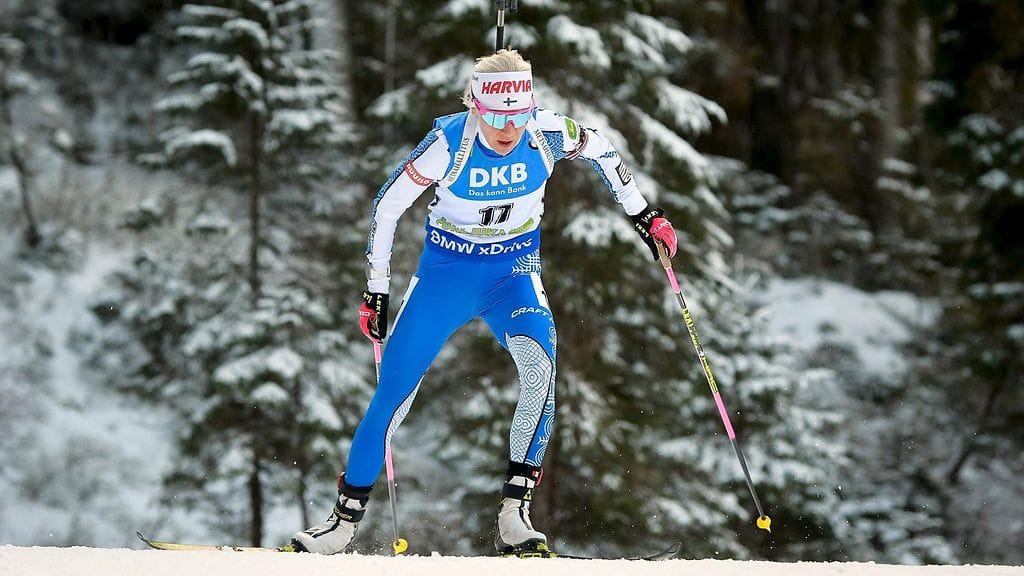 Kaisa Mäkäräinen Pokljukassa lauantaina.