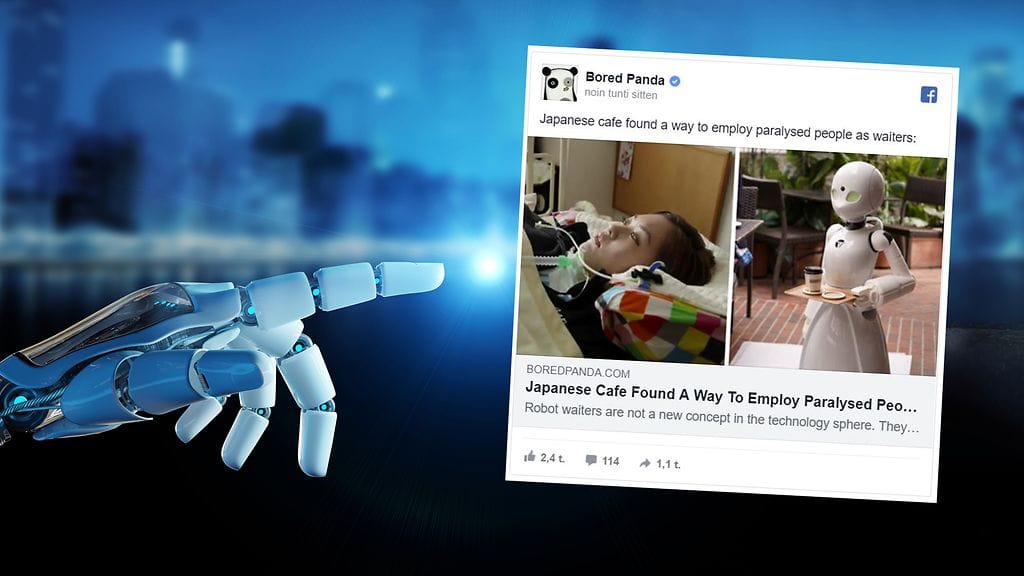 Japanilainen kahvila keksi keinon työllistää halvaantuneita ihmisiä tarjoilijoina.