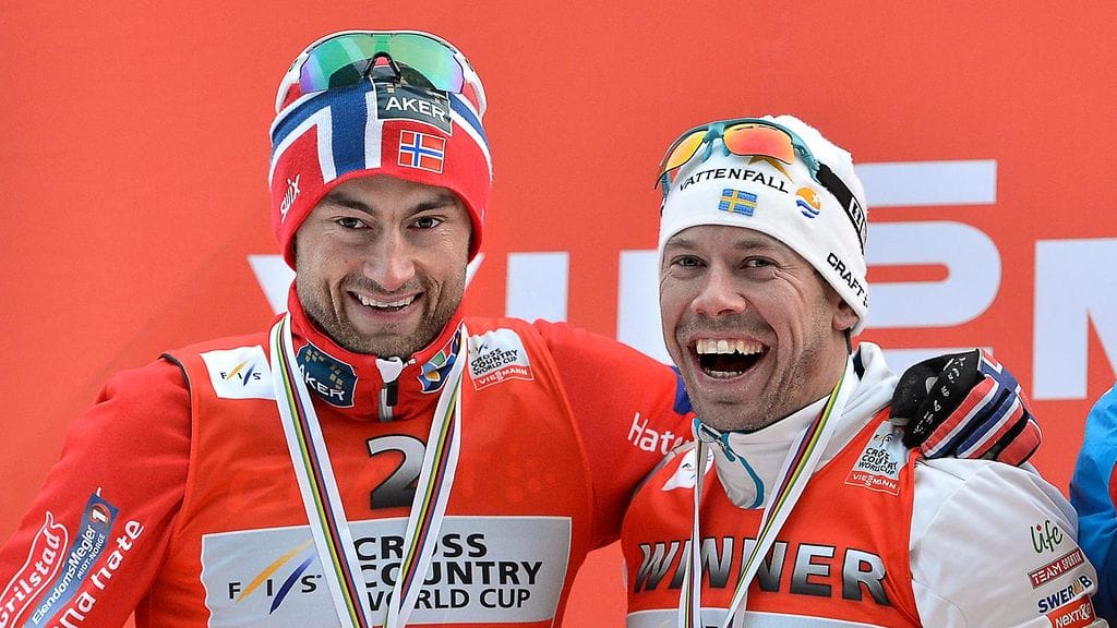 Petter Northug ja Emil Jönsson pystyivät myös nauramaan kaksintaisteluilleen.