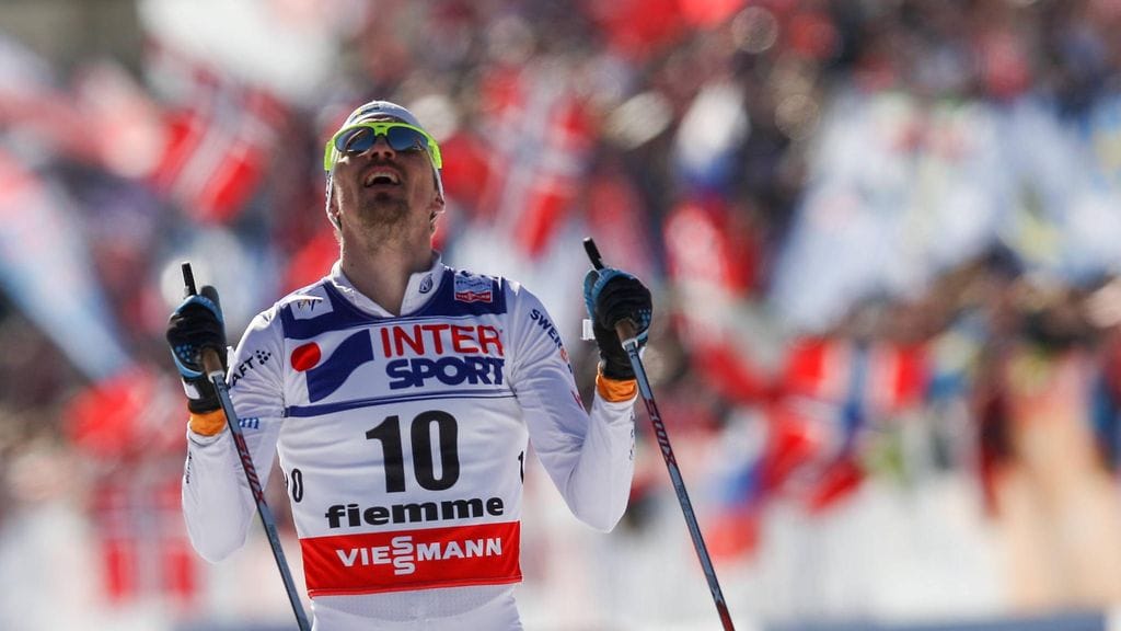 Johan Olsson sai pitkään kaipaamansa voiton Petter Northugista Val di Fiemmen 50 kilometrillä vuonna 2013.