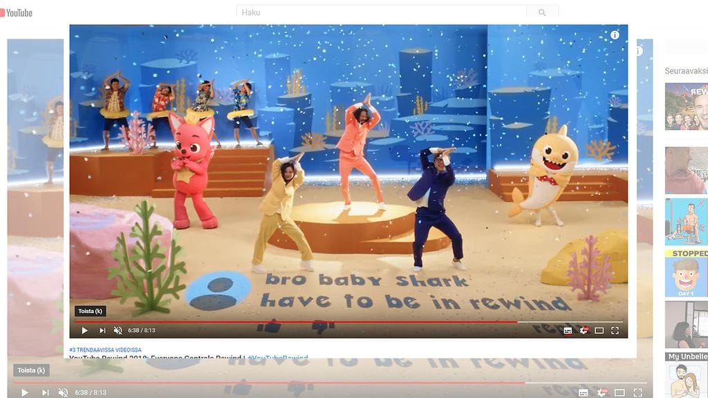 YouTuben vuosikatsaus on nyt palvelun ei-tykätyin video. Se ohitti inhoajamäärässä myös aiemman johtajan, Justin Bieberin Baby-videon.
Kuvan lähde Youtube