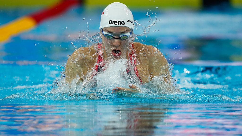 Jenna Laukkanen ui lauantaina sadan metrin rintauinnin MM-finaalissa.