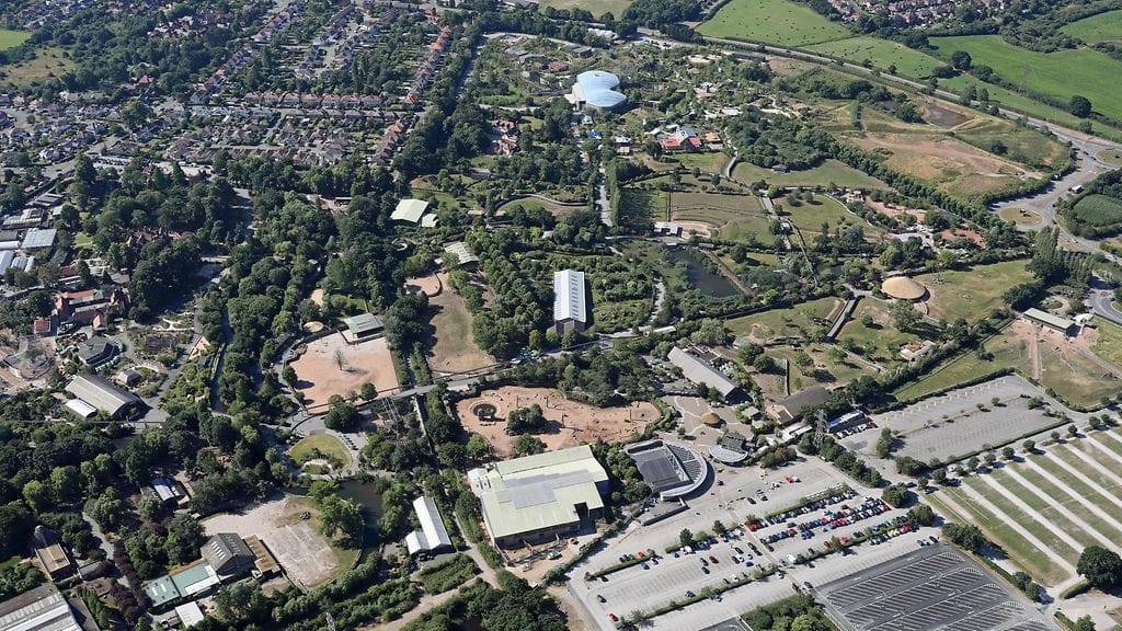 Ilmakuva Chesterin eläintarhasta.