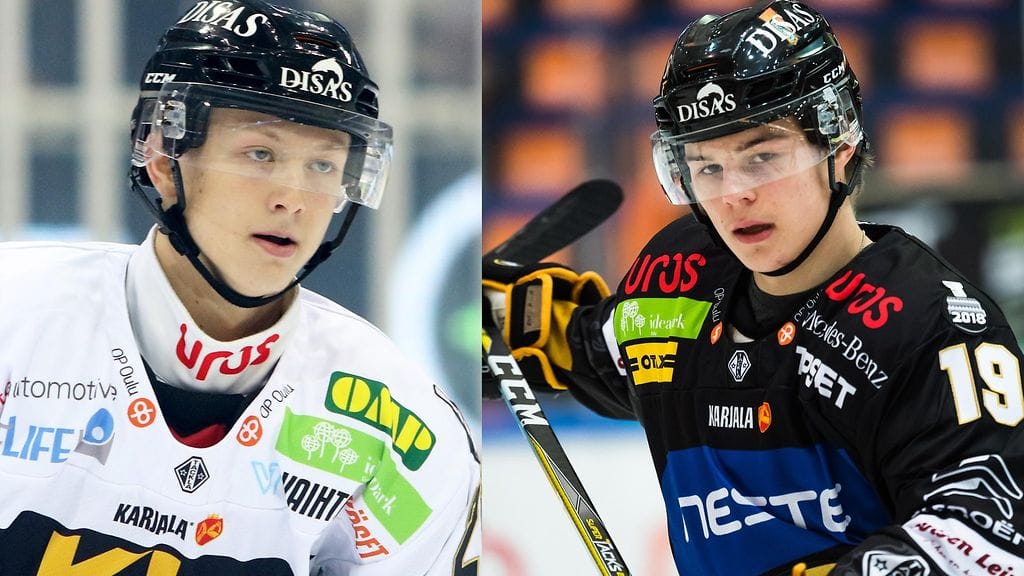 Aleksi Heponiemi (vasemmalla) ja Rasmus Kupari (oikealla) ovat muodostaneet toimivan tutkaparin alkukaudella SM-liigassa.