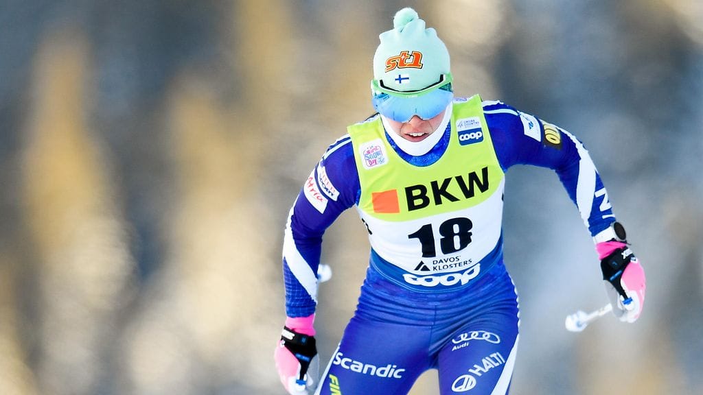 Krista Pärmäkoski oli Davosin sprintissä kuudes.