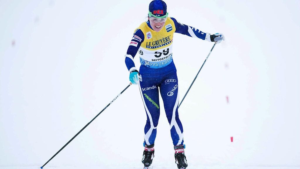 Krista Pärmäkoski sijoittui Davosin 10 kilometrin vapaan kilpailussa kolmanneksi.
