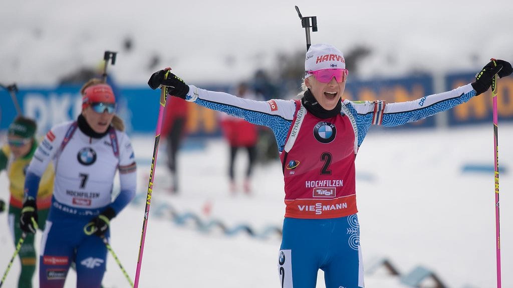 Kaisa Mäkäräinen on juhlinut tällä kaudella jo kolmea voittoa.