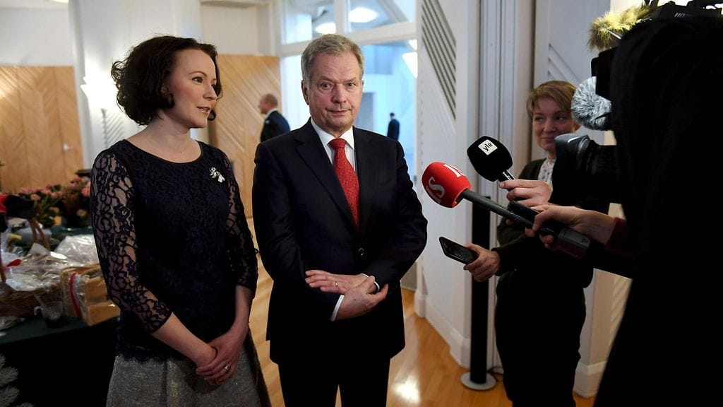 Sauli Niinistö ja Jenni Haukio vastaanottavat perinteisen joulutervehdyksen 19.12.2018 (4)