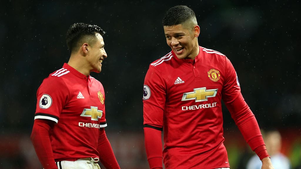 Manchester Unitedin Alexis Sanchez ja Marcos Rojo löivät vetoa Jose Mourinhon potkuista.
