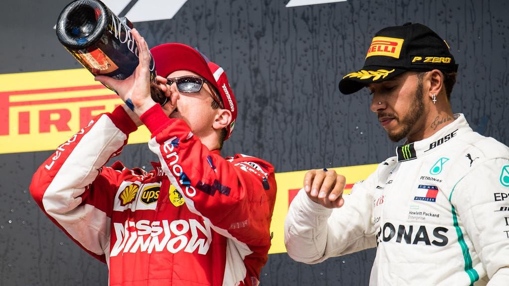 Kimi Räikkönen ja Lewis Hamilton.