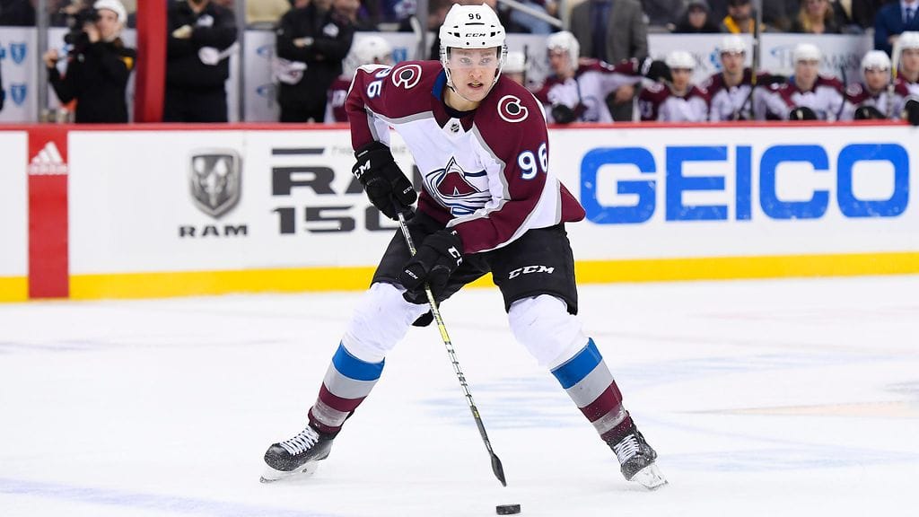 Mikko Rantanen nappasi syöttöpisteen Vegas Golden Knightsia vastaan.