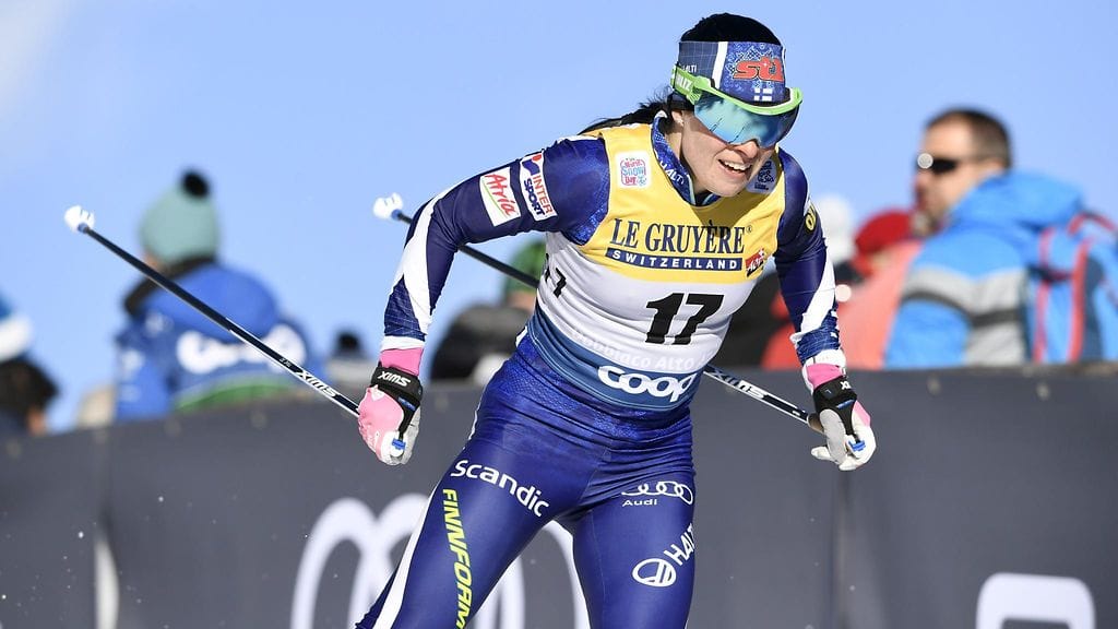 Krista Pärmäkoski Toblachissa lauantaina.