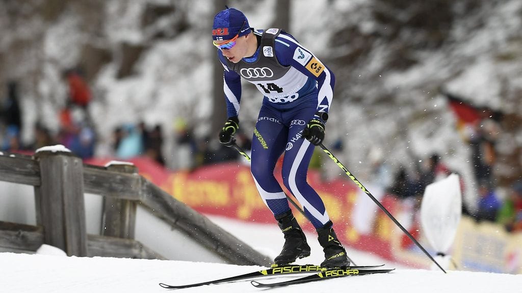 Matti Heikkinen Toblachin laduilla sunnuntaina.