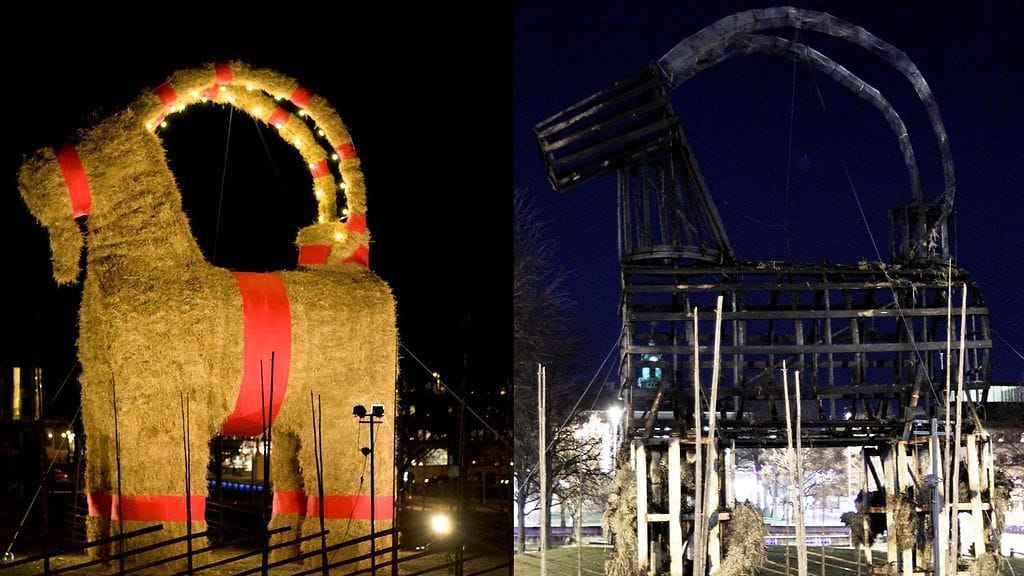 Gävlen olkipukin kohtalona on useampana vuonna ollut palaa poroksi.