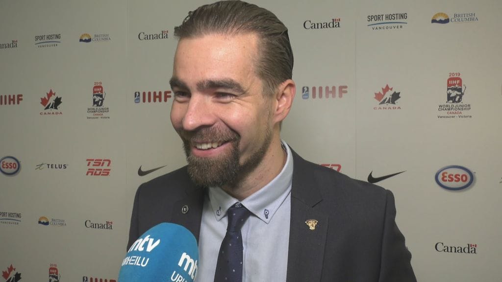 Nuorten Leijonien päävalmentaja Jussi Ahokas saattoi myhäillä Kanada-puolivälieräottelun jälkeen.