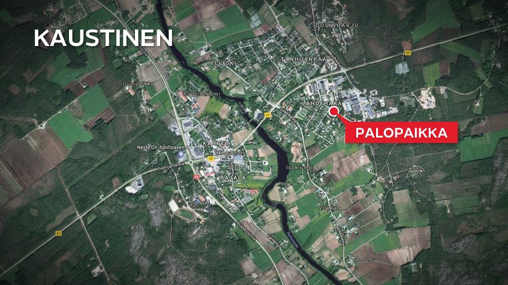 Keski-Pohjanmaalla Kaustisella on syttynyt tulipalo teollisuushallissa.