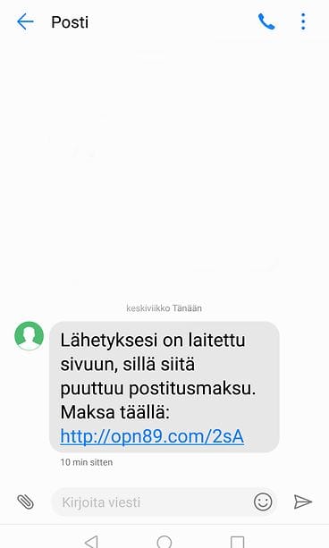 posti huijaus esimerkki