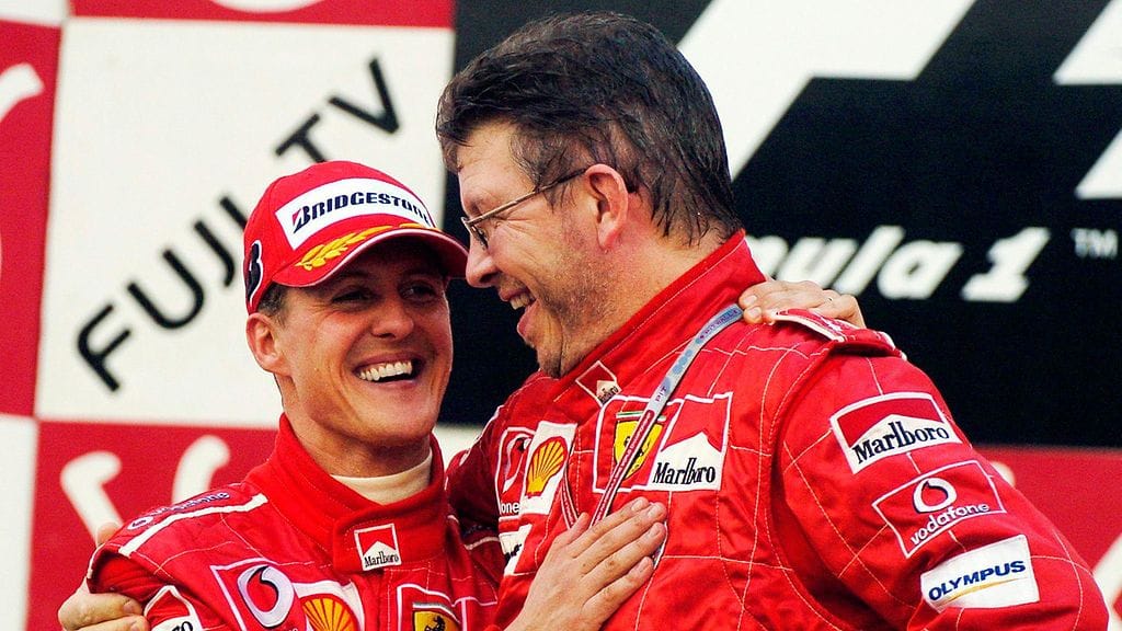 Michael Schumacher ja Ross Brawn kuvattuna vuonna 2004.