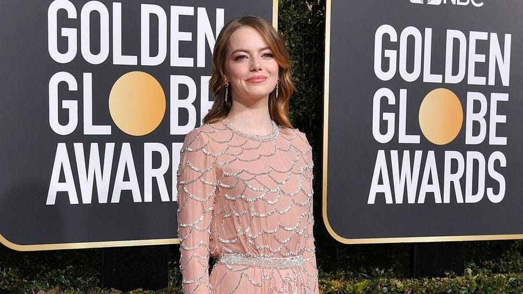 Emma Stone juhli sunnuntaina 6. tammikuuta Golden Globe -gaalassa Louis Vuittonin näyttävässä asussa.