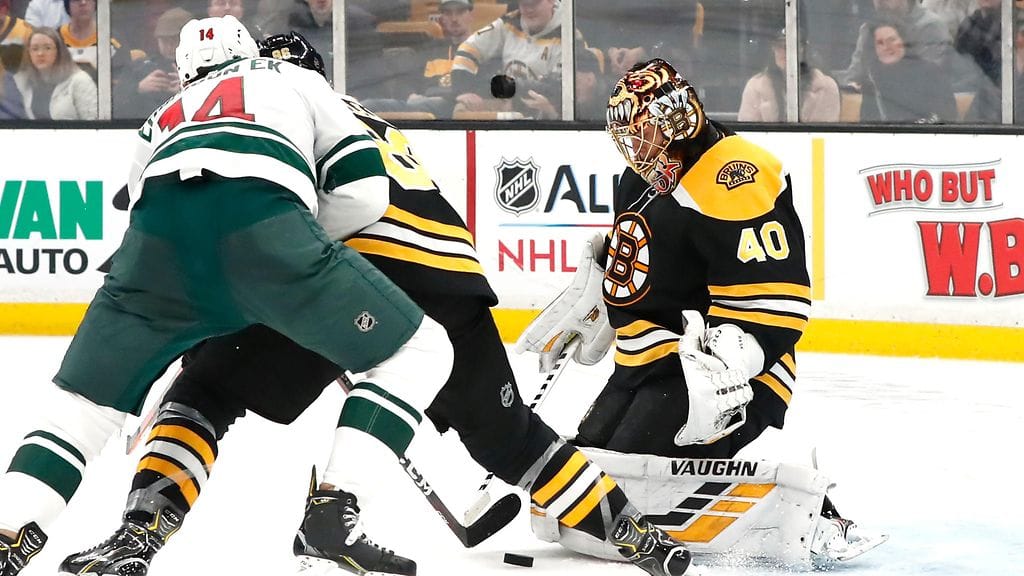 Boston Bruinsin Tuukka Rask torjui nollapelin Minnesota Wildia vastaan.