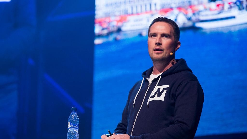 Yhtiön toimitusjohtaja Teemu Huuhtanen SLUSH-tapahtumassa vuonna 2014.