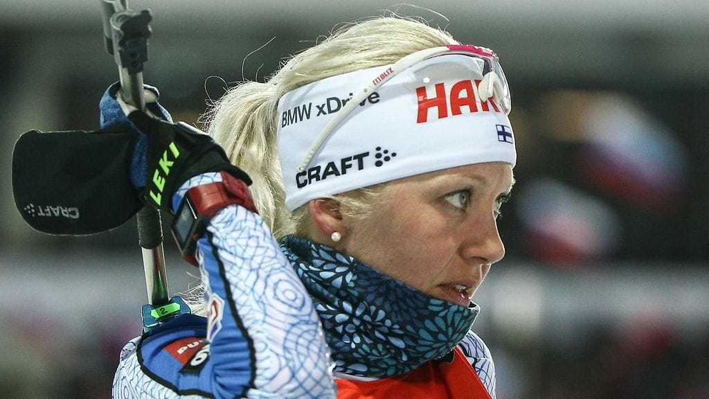 Kaisa Mäkäräinen ei päässyt kilpailemaan viestissä.