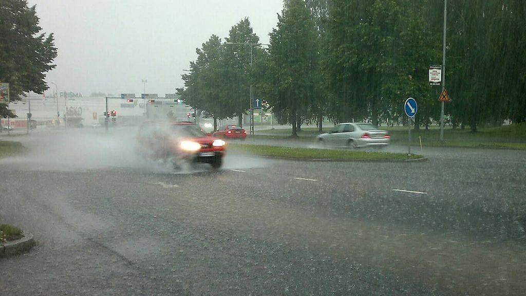 Arkistokuvaa sateista Tampereella.