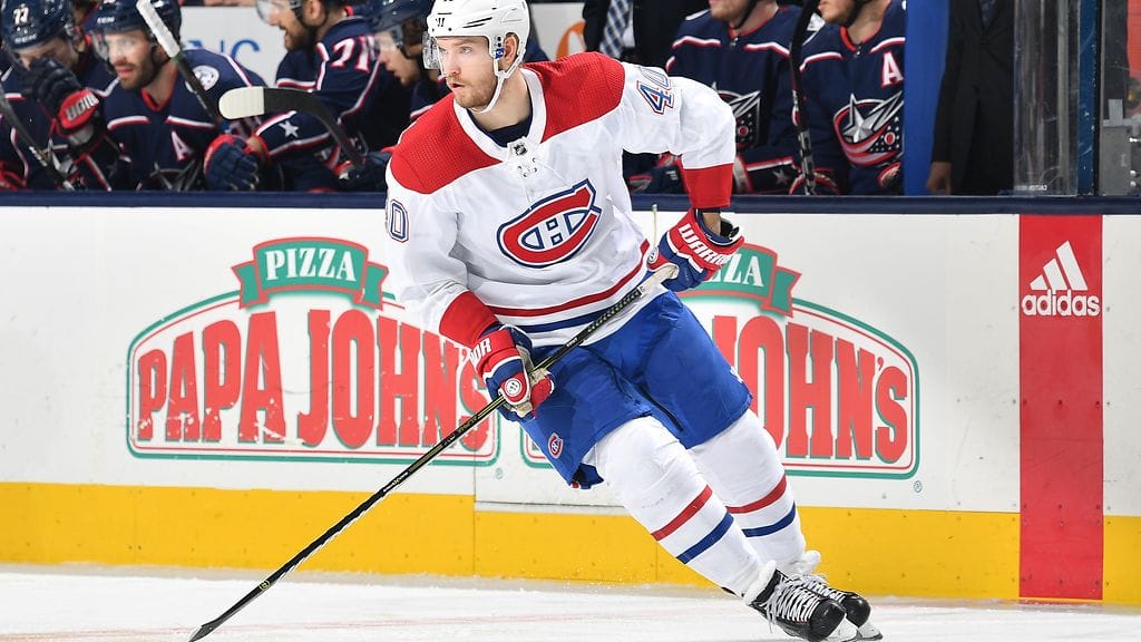 Joel Armia teki Montrealille kaksi osumaa Columbusta vastaan.