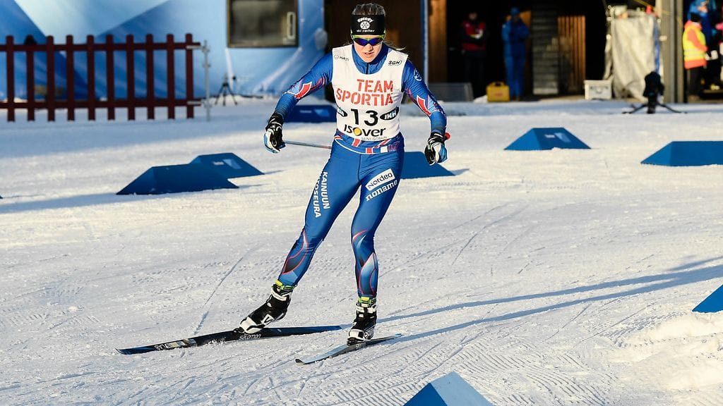 Anita Korva oli paras suomalainen Lahden nuorten alle 20-vuotiaiden sprinttikilpailun aika-ajoissa.