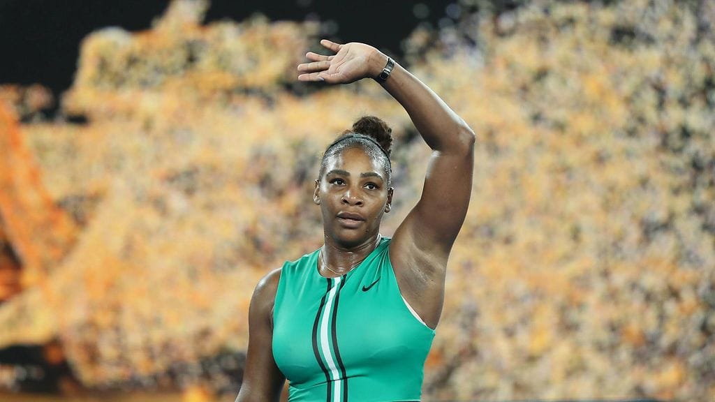 Serena Williams kaatoi Simona Halepin Australian avointen neljännellä kierroksella.