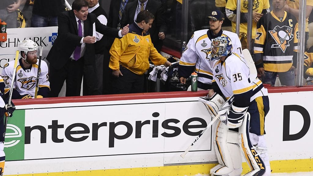 Pekka Rinne ja Peter Laviolette ovat jo kokeneet paljon yhdessä Nashville Predatorsissa.